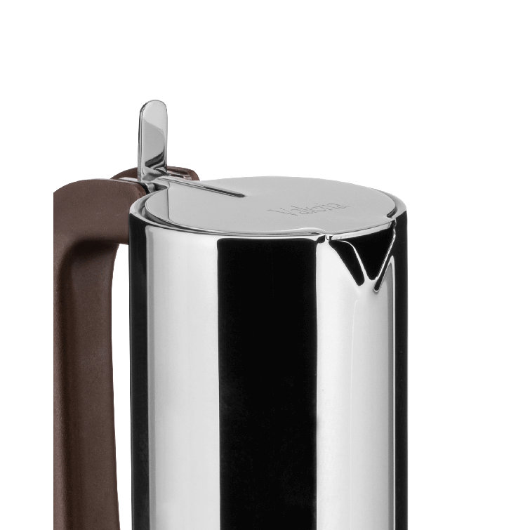 Stainless Steel 3-Cup Espresso Coffee Maker with Brown Handle