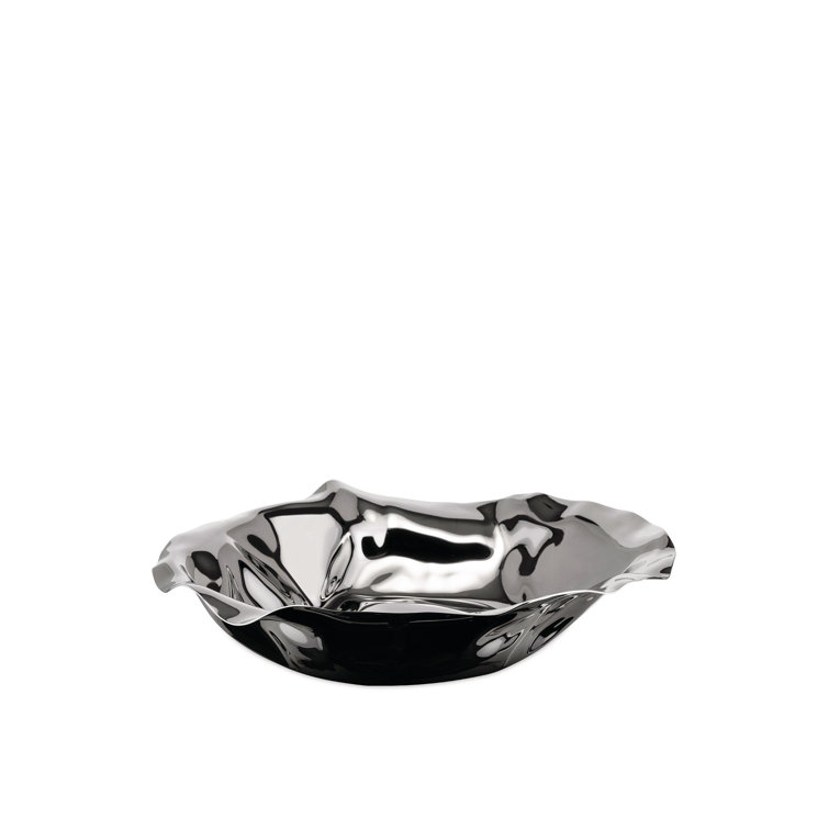 Elegante 27.5cm Polished Stainless Steel Round Decorative Bowl