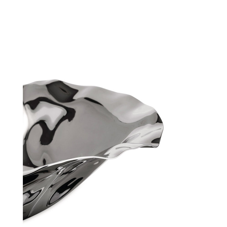 Elegante 27.5cm Polished Stainless Steel Round Decorative Bowl