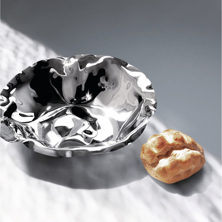 Elegante 27.5cm Polished Stainless Steel Round Decorative Bowl