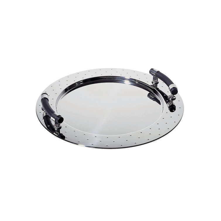Michael Graves Silver Stainless Steel Round Tray with Handles