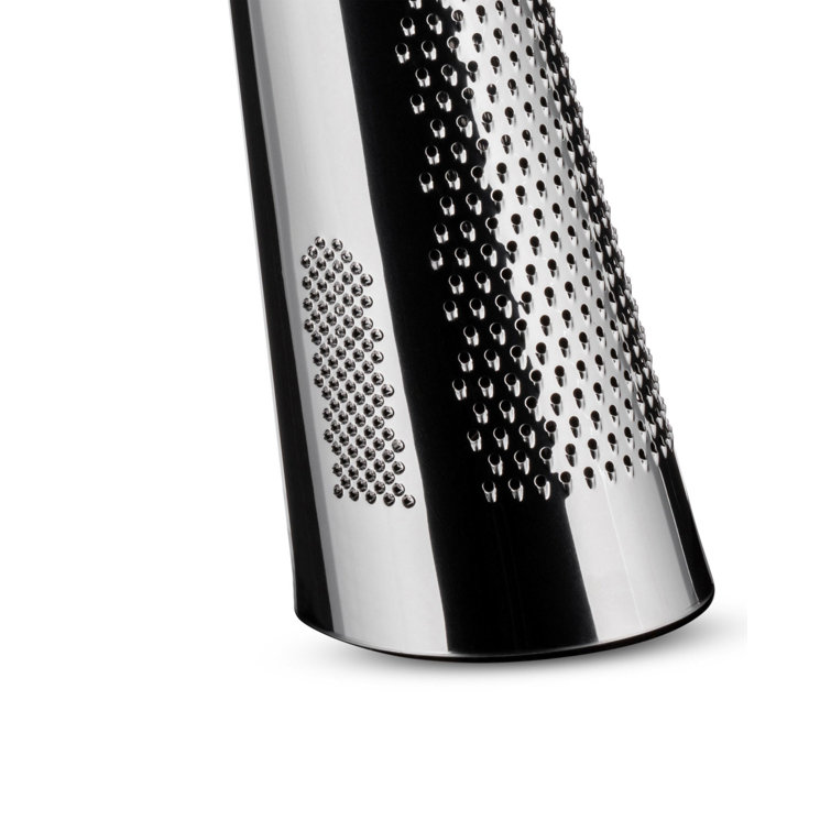 Tall Silver and Wood Cheese and Nutmeg Grater with Container