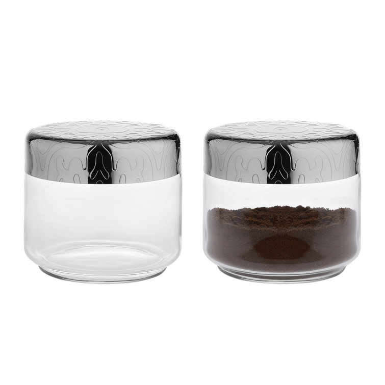 Contemporary Glass Jar with Silver Hermetic Lid