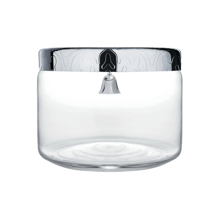 Silver and Glass Biscuit Jar with Bell Lid