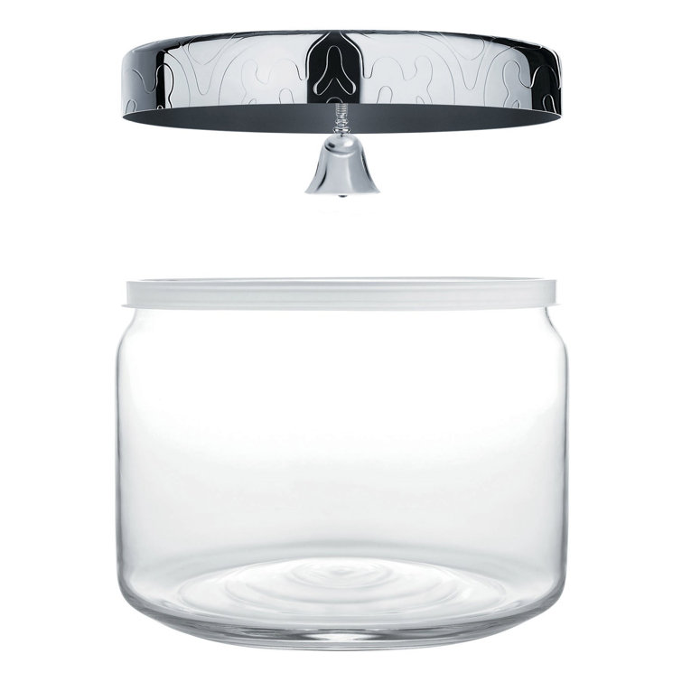 Silver and Glass Biscuit Jar with Bell Lid