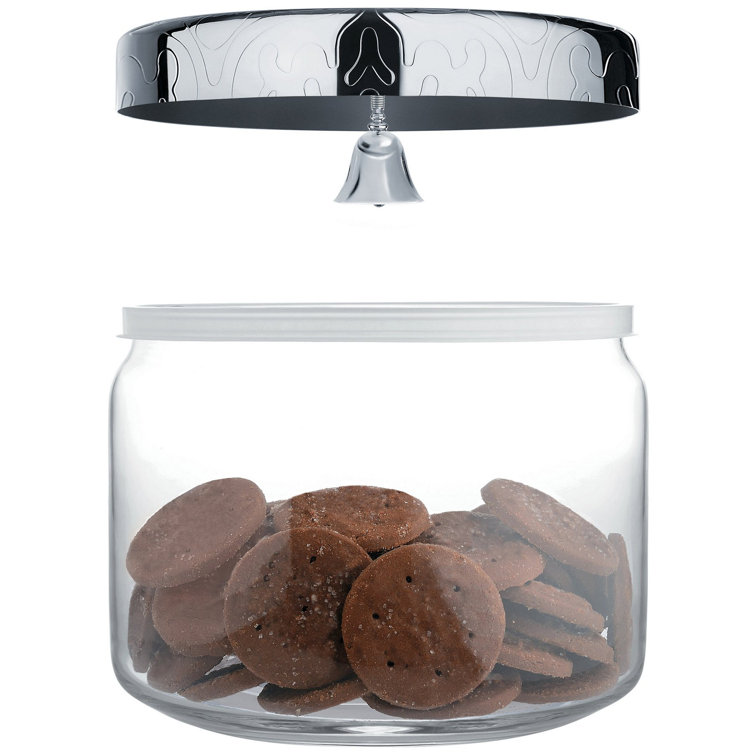Silver and Glass Biscuit Jar with Bell Lid