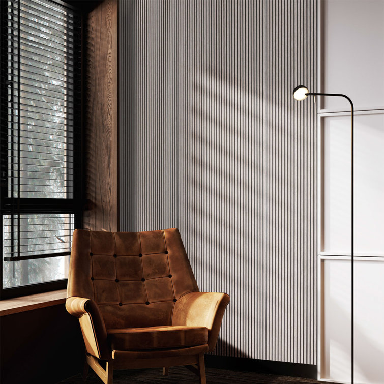 Ash Polystyrene 112" x 12" 3D Wood Slat Wall Panels