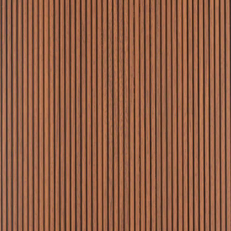Mahogany 94.5" x 12" Polystyrene 3D Wood Slat Wall Panels