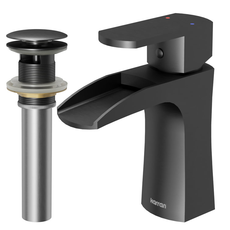 Gunmetal Grey Brass Single Handle Waterfall Bathroom Faucet