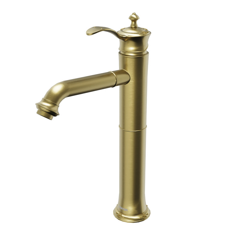 Brushed Gold Single-Handle Stainless Steel Vessel Sink Faucet