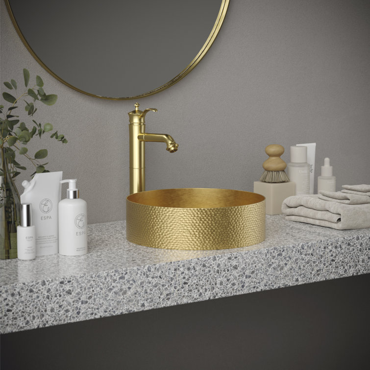 Brushed Gold Single-Handle Stainless Steel Vessel Sink Faucet