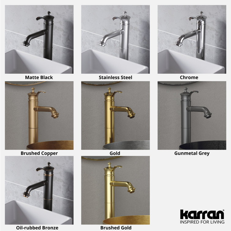 Brushed Gold Single-Handle Stainless Steel Vessel Sink Faucet