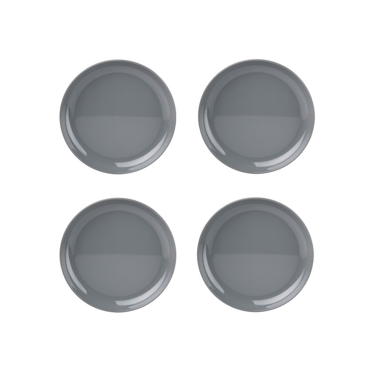 Gray Handcrafted Melamine Stacking Salad Plates Set