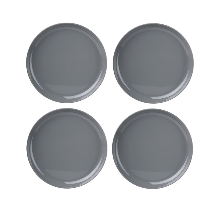 Gray Handcrafted Melamine Stacking Dinner Plates Set