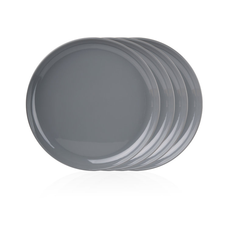 Gray Handcrafted Melamine Stacking Dinner Plates Set