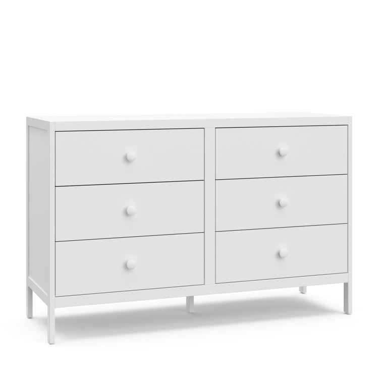 White GREENGUARD Certified 6-Drawer Double Nursery Dresser