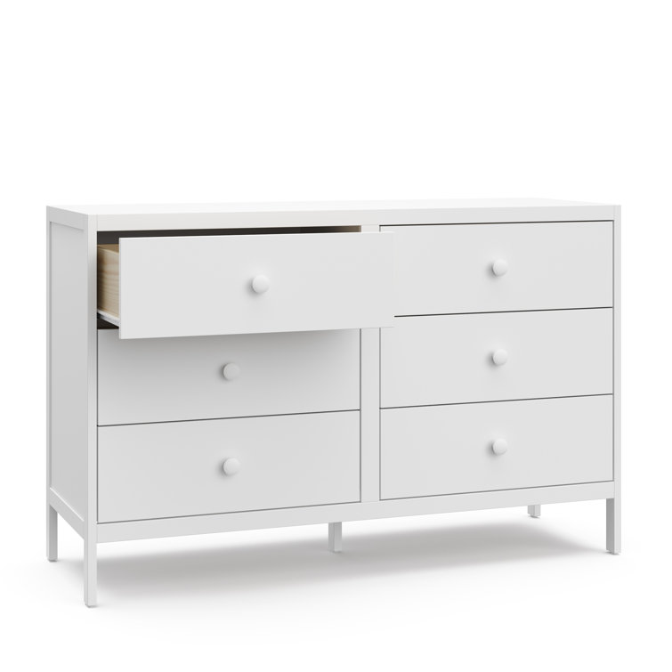 White GREENGUARD Certified 6-Drawer Double Nursery Dresser