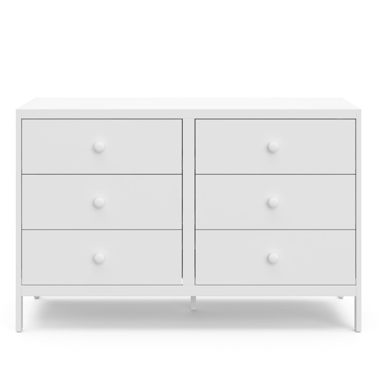 White GREENGUARD Certified 6-Drawer Double Nursery Dresser