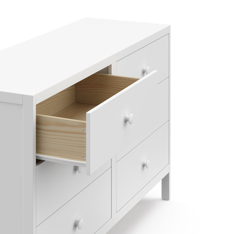 White GREENGUARD Certified 6-Drawer Double Nursery Dresser