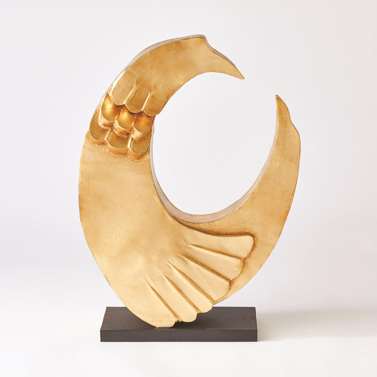 Large Gold Abstract Rooster Iron Figurine
