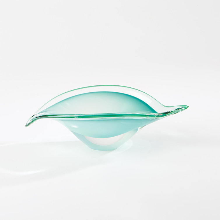 Celadon Polish Art Glass Decorative Bowl