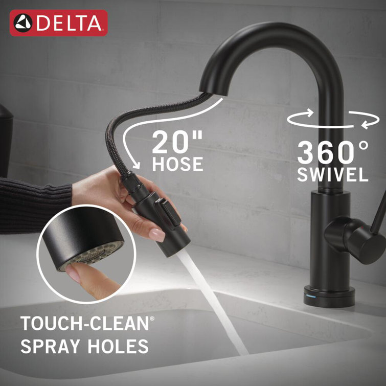 Sleek Stainless Steel 14" Modern Pull-Out Spray Kitchen Faucet
