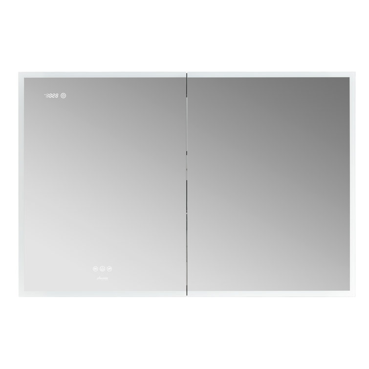 Pagani 48" Black LED Mirror Medicine Cabinet with Defogger and USB Outlet