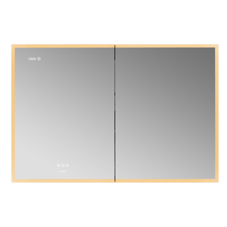 Pagani 48" Black LED Mirror Medicine Cabinet with Defogger and USB Outlet