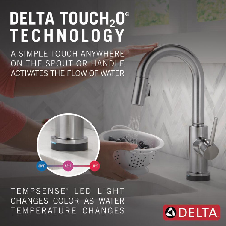 Stainless Steel Modern Pull-Down Kitchen Faucet with Touch Technology
