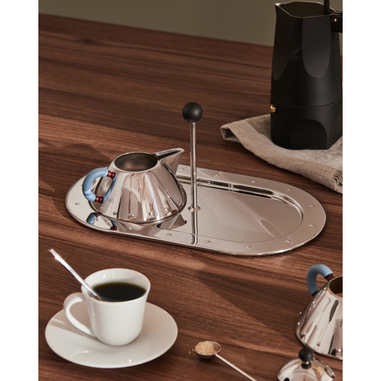 Michael Graves Silver Stainless Steel Oval Tray with Handle