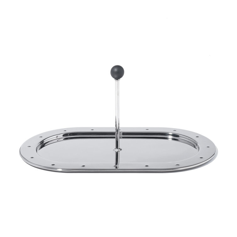Michael Graves Silver Stainless Steel Oval Tray with Handle