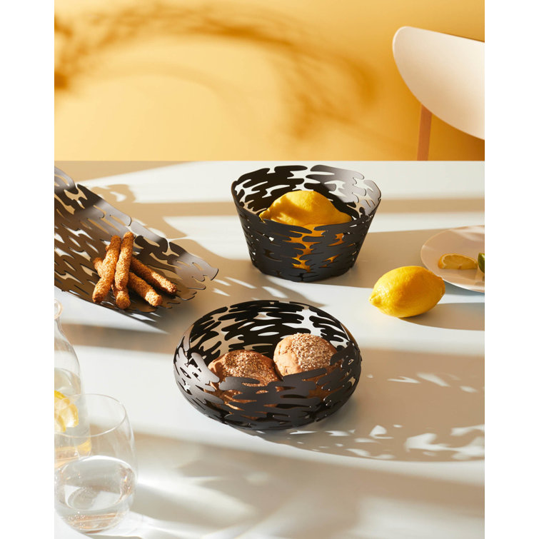 Modern Black Round Plastic Storage Basket