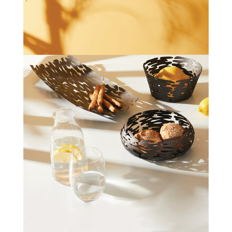 Modern Black Round Plastic Storage Basket