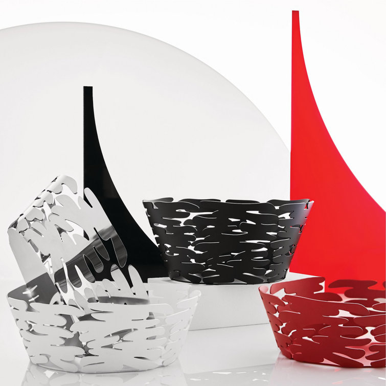 Modern Black Round Plastic Storage Basket
