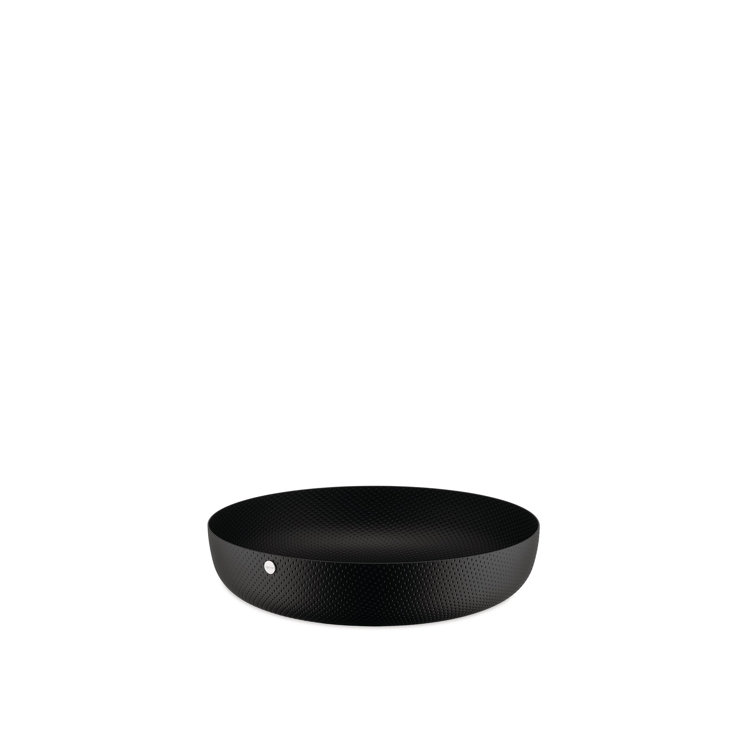 Alessi Textures & Colours Epoxy Resin Round Basket, 11.42", Black
