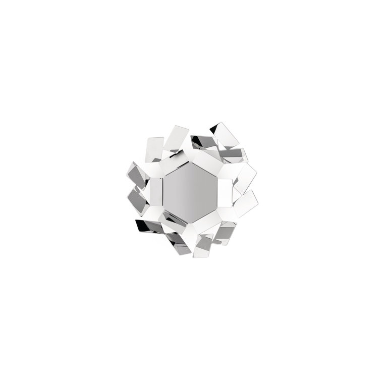 Silver Geometric Rectangular Plastic Basket