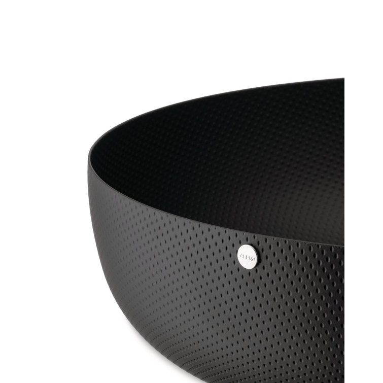 Alessi Textures & Colours Epoxy Resin Round Basket, 11.42", Black