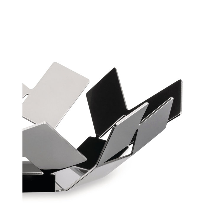 Silver Geometric Rectangular Plastic Basket