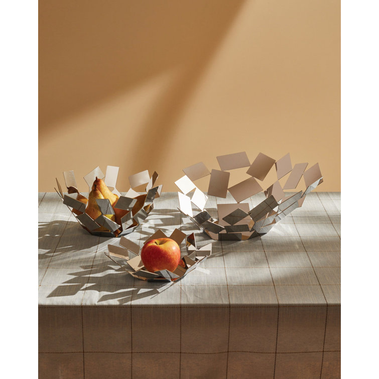 Geometric Splinter Black Rectangular Basket