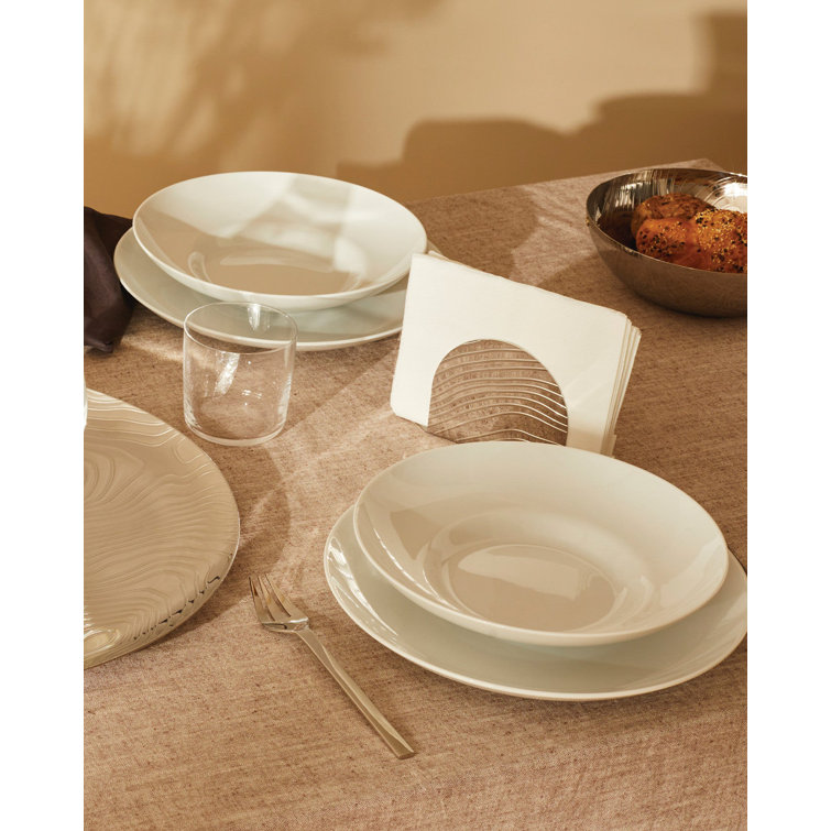 Silver Textured Steel Modern Napkin Holder