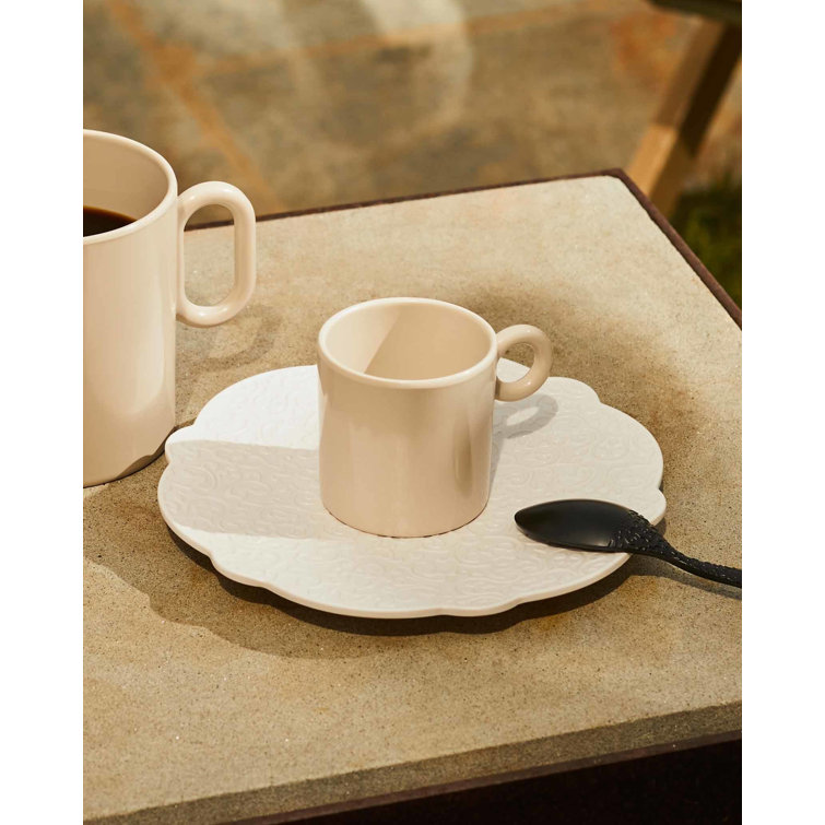 White Melamine Decorative Saucer for Mocha Cup Set of 4