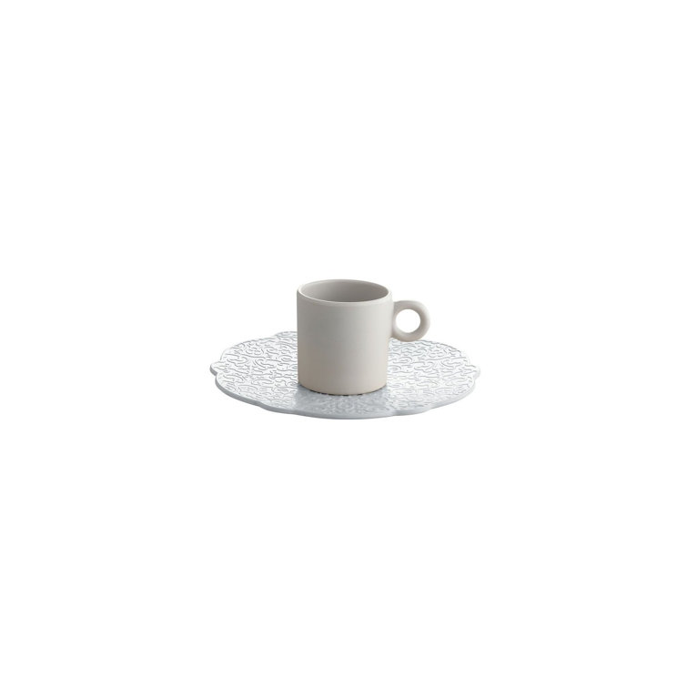 White Melamine Decorative Saucer for Mocha Cup Set of 4