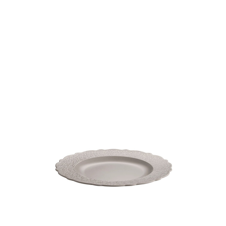 Elegant White Melamine Round Dinner Plates, Set of 4
