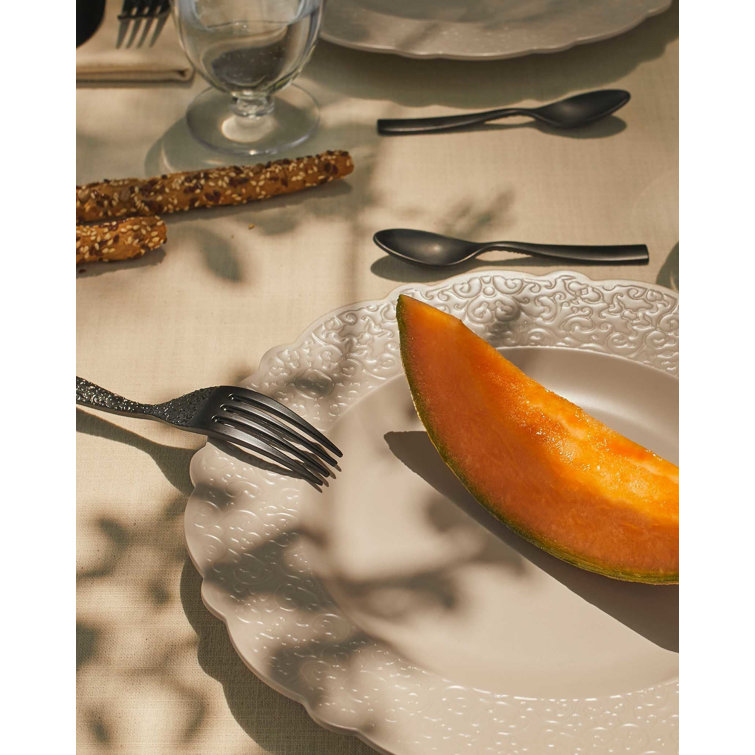 Elegant White Melamine Round Dinner Plates, Set of 4