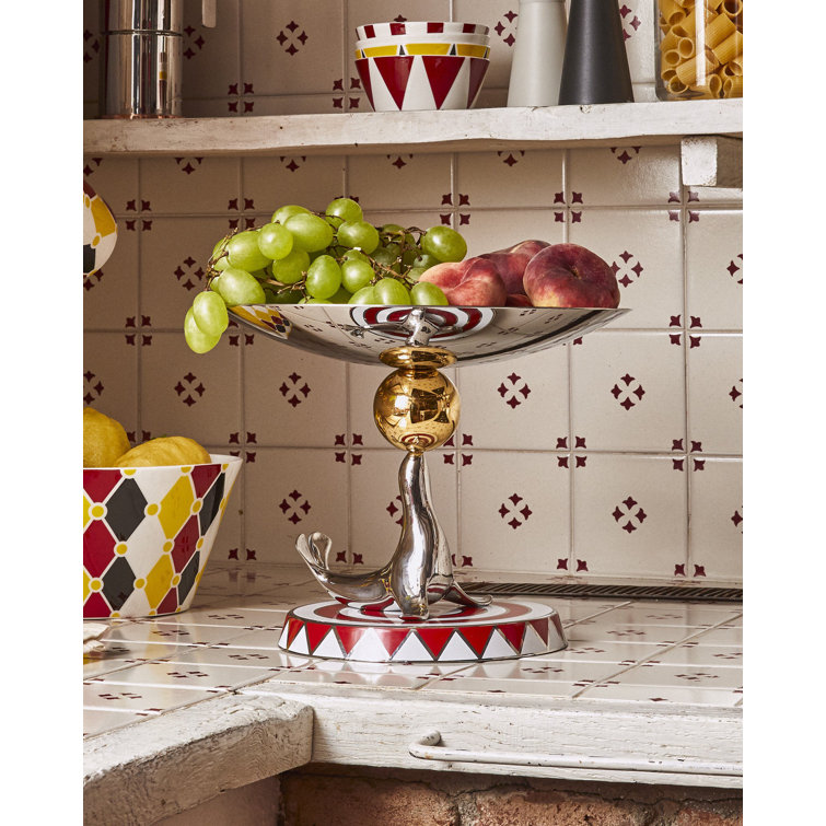 Marcel Wanders Limited Edition Stainless Steel and Gold Seal Cake Stand