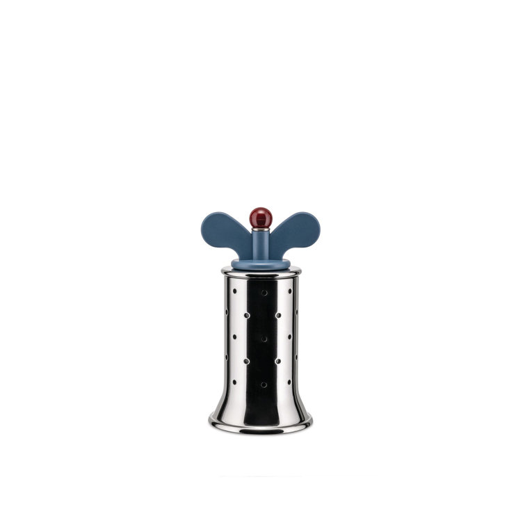 Blue Stainless Steel and Plastic Pepper Mill with Butterfly Handle