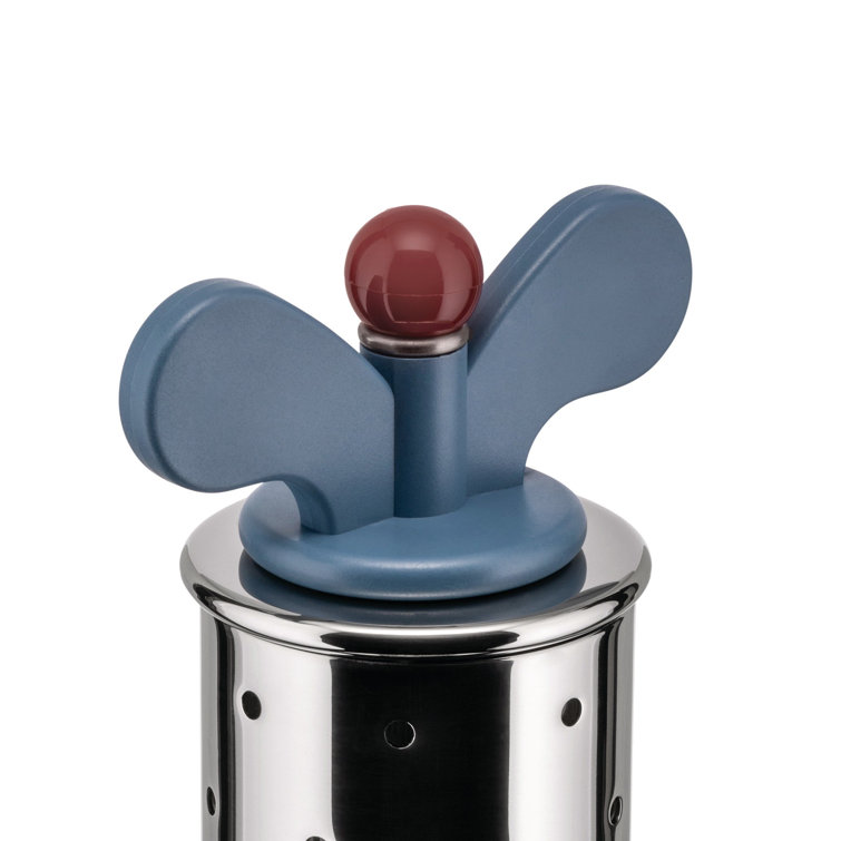 Blue Stainless Steel and Plastic Pepper Mill with Butterfly Handle