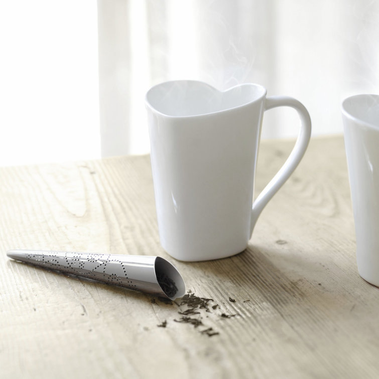 White Ceramic Heart Shaped Valentine's Day Mug