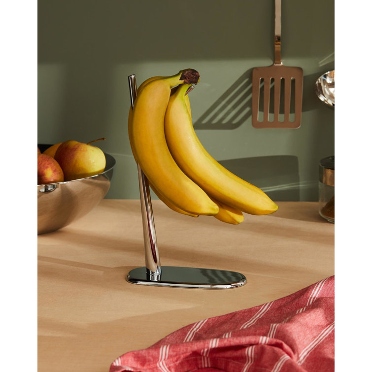 Chrome-Plated Zamak Banana Holder with Rubber Base