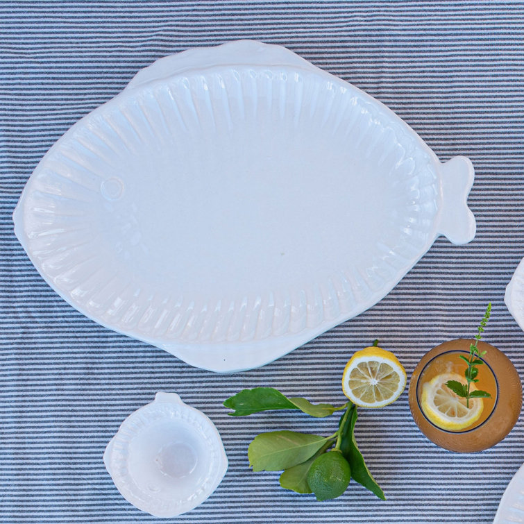 Pesca Serena Multicolored Ceramic Oval Platter